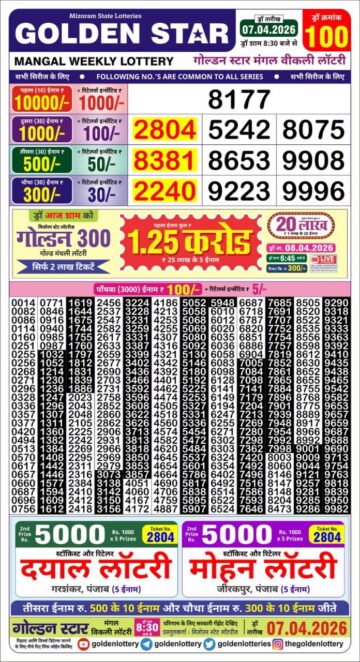 Golden 8.30 PM Result 07 04 26