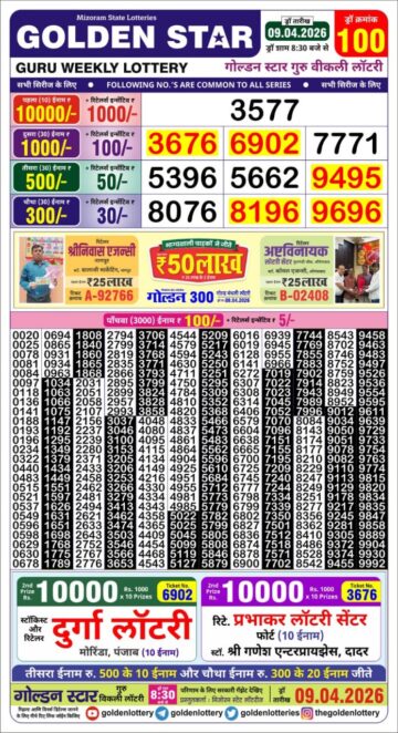Golden 8.30 PM Result 09 04 26