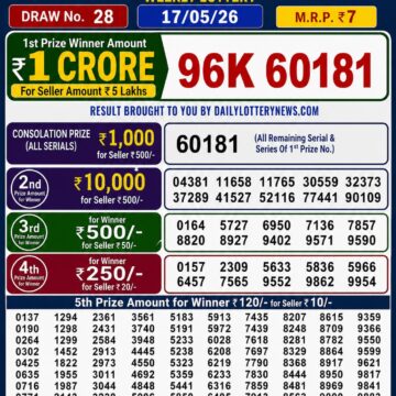 Dear Lottery Result 8PM 17 05 26