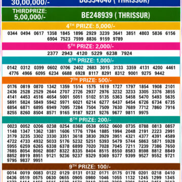 Kerala 3PM Result 25 05 26