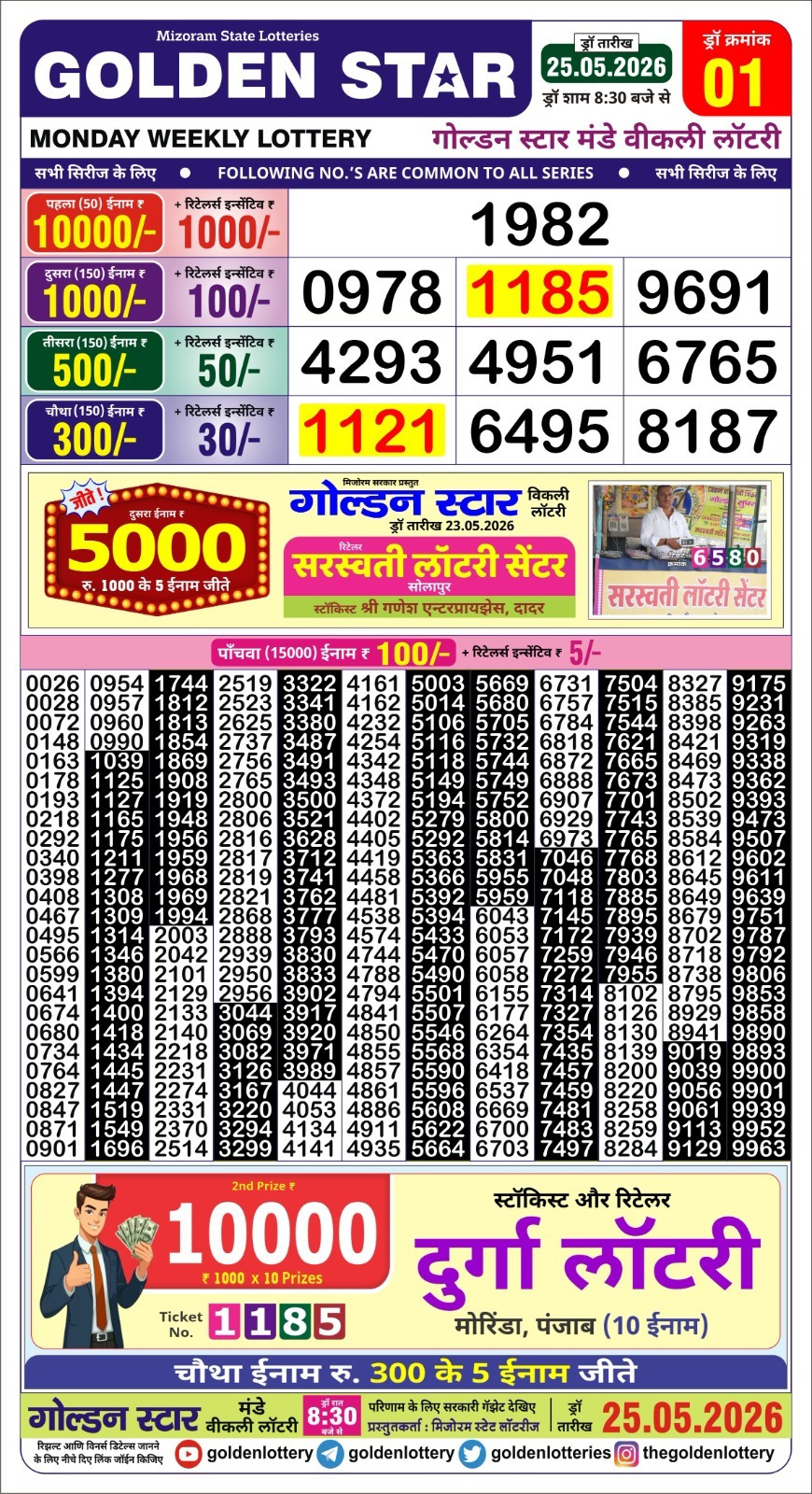 Golden 8:30PM Result 25 05 26