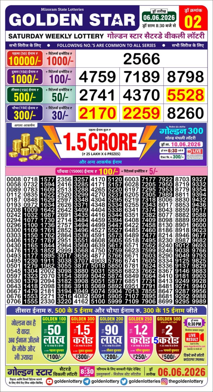 Golden 8:30PM Result 06 06 26