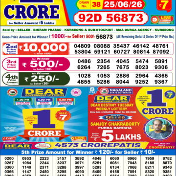 Dear Lottery Today Result 6PM 25 06 26