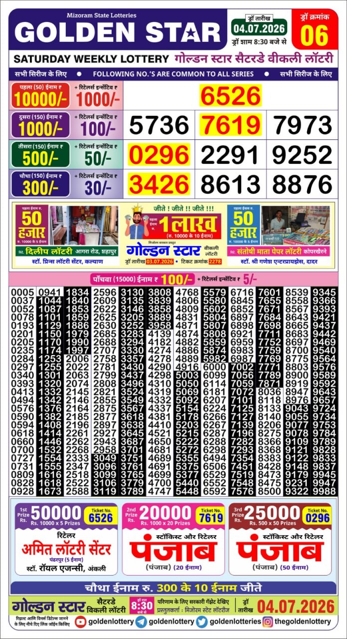 Golden 8:30PM Result 04 07 26