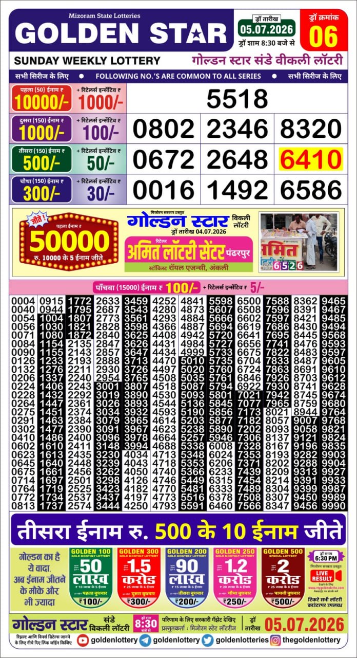 Golden 8:30PM Result 05 07 26