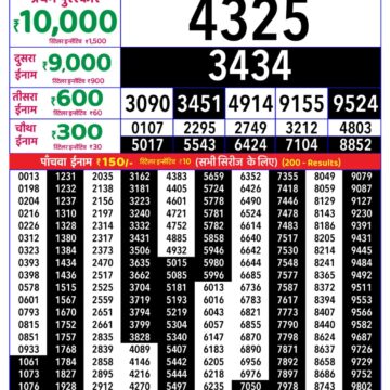 Rajshree Daily 8PM Result 10 07 26