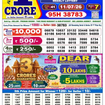 Dear Lottery Today Result 6PM 11 07 26