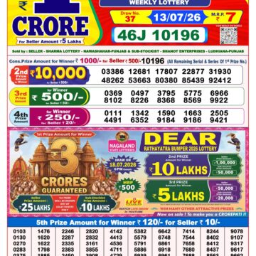 Dear Lottery Result 8PM 13 07 26
