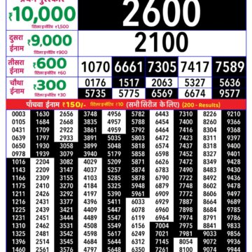 Rajshree Daily 8PM Result 17 07 26