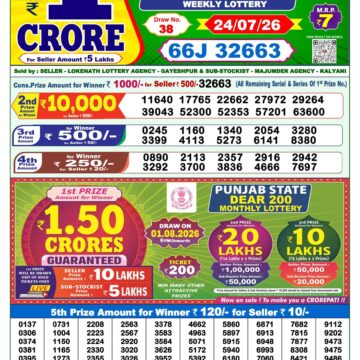 Dear Lottery Result Today 1PM 24 07 26