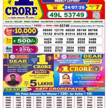 Dear Lottery Result 8PM 24 07 26