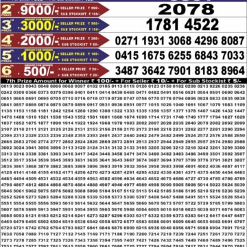 Punjab State Dear 50 Lottery 6:30PM Result 21 07 26