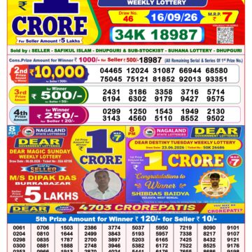 Dear Lottery Result 8PM 16 09 26