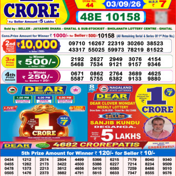 Dear Lottery Result 8PM 03 09 26