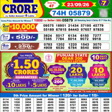 Dear Lottery Result Today 1PM 23 09 26