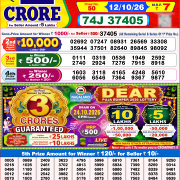 Dear Lottery Result 8PM 12 10 26